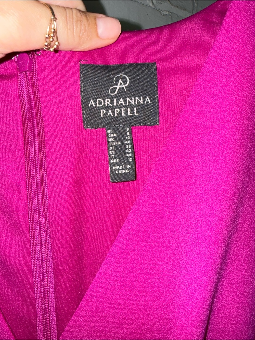 Adrianna Papell: Pink Long-Sleeve Jumpsuit with Front Bow - Picture 4 of 8